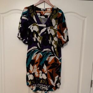 For Cynthia Bold Floral Blouse - Orange, Black, Teal, Cream